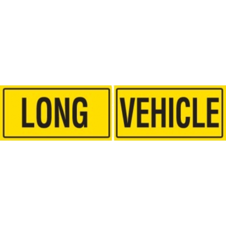 REFLECTIVE LONG VEHICLE SIGN 1020 X 250 2 Piece Metal