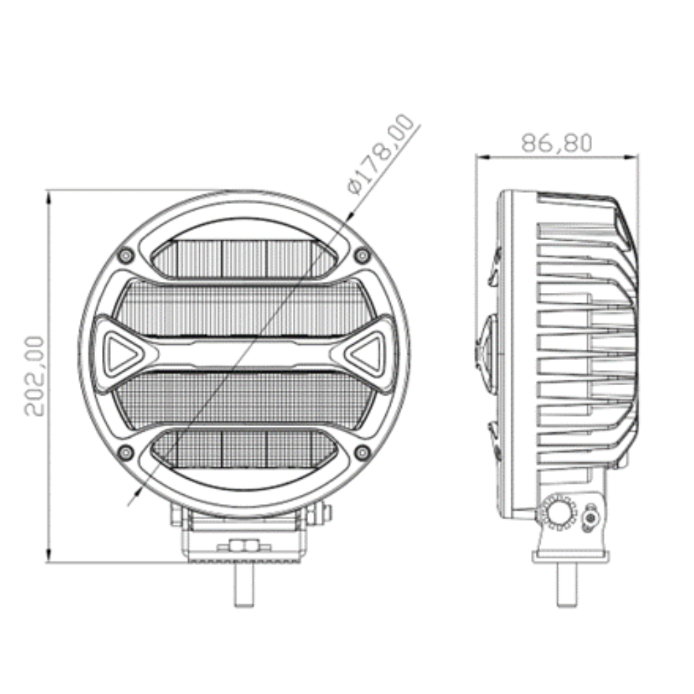 DRIVING LIGHT 7" WITH SPOT BEAM - ATP-D0390S-P7