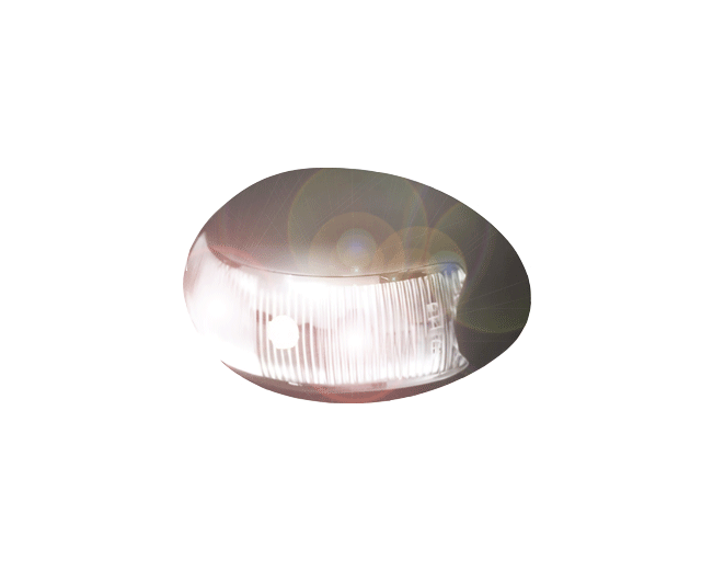 Roadvision 10-30V LED Oval Marker Lamp 60 X 37 - White 2.5m -BR3WH