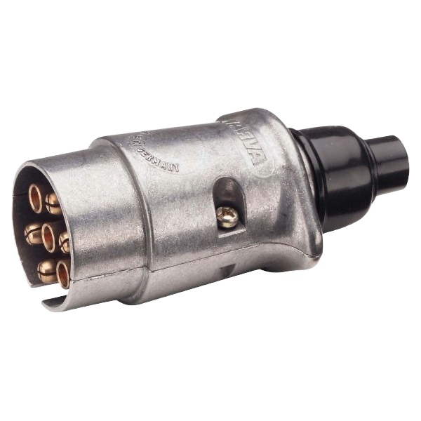TRAILER SOCKET LARGE 7 PIN ROUND METAL MALE - 82161NA