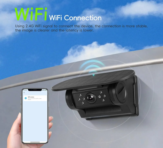 Wireless WiFi Solar Back Camera 720p HD | Magnetic Mount 10000mAh