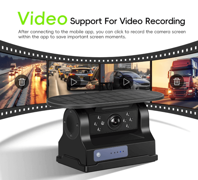 Wireless WiFi Solar Back Camera 720p HD | Magnetic Mount 10000mAh