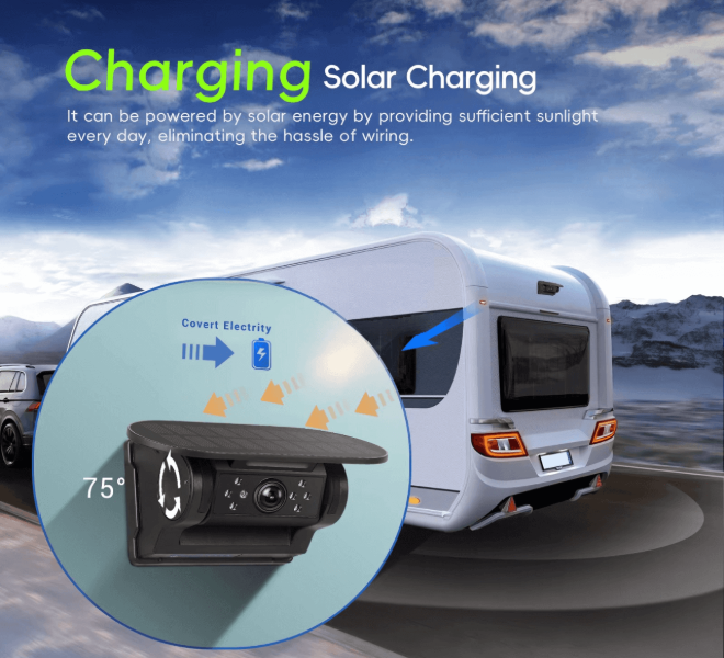 Wireless WiFi Solar Back Camera 720p HD | Magnetic Mount 10000mAh