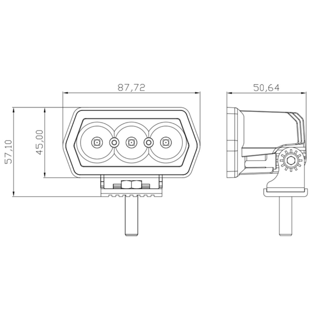 WORK LIGHT 3.5' x 2.8' WITH SPOT BEAM -  ATP-W0715S-P7