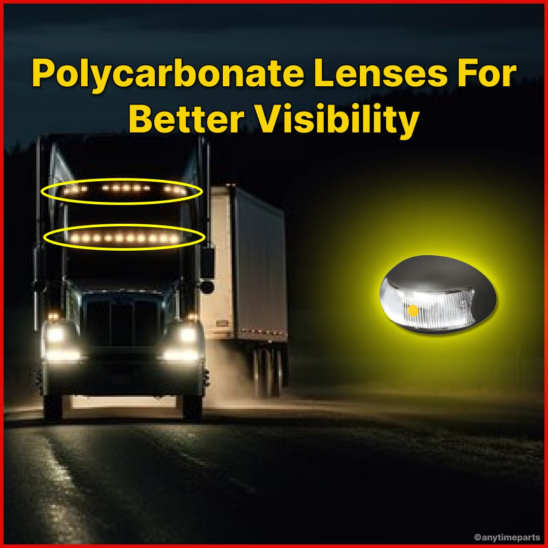 Roadvision 10-30V LED Oval Marker Lamp 60 X 37 - Amber 2.5m -BR3A