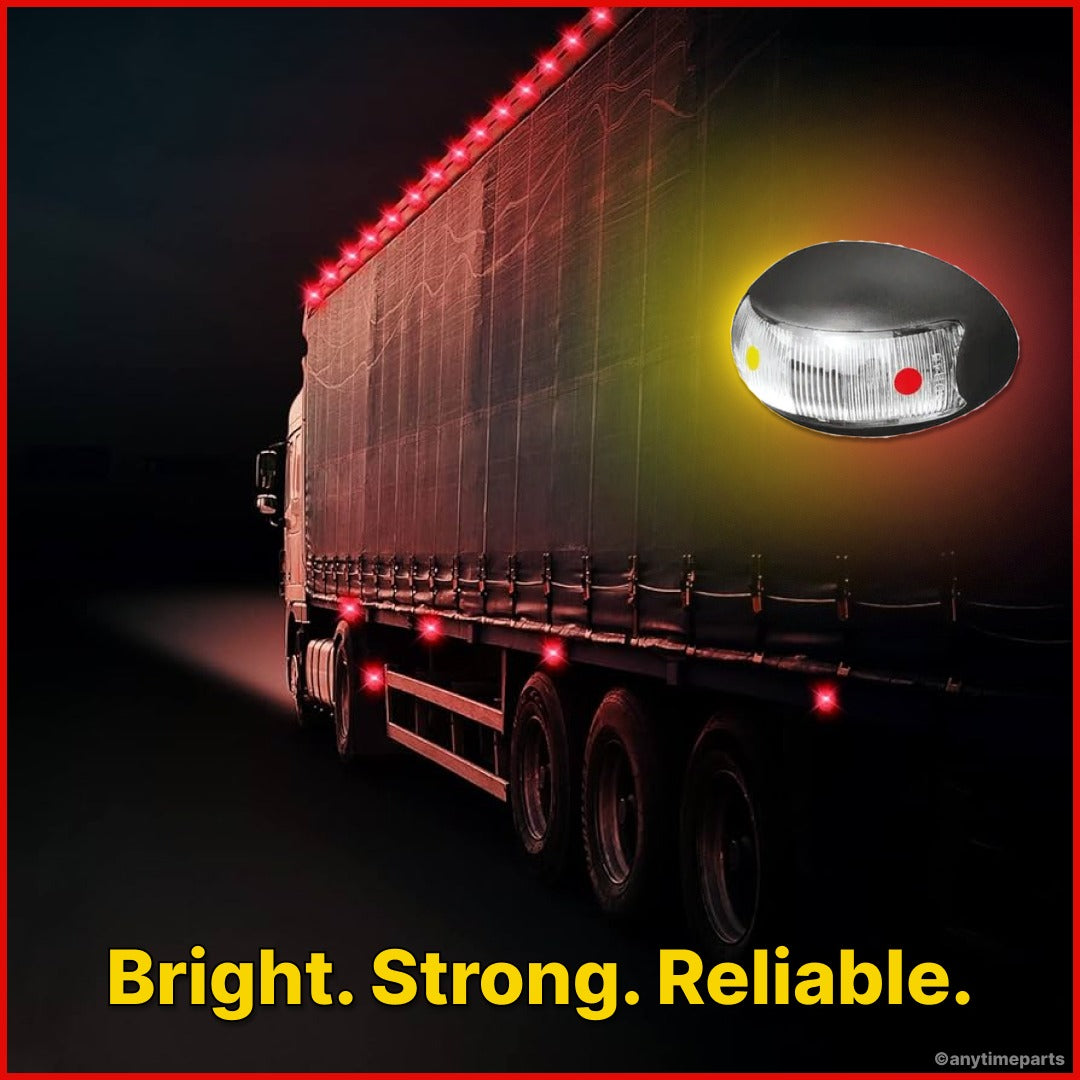 Roadvision 10-30V LED Oval Marker Lamp 60 X 37 - Amber & Red 2.5m - BR3ARL