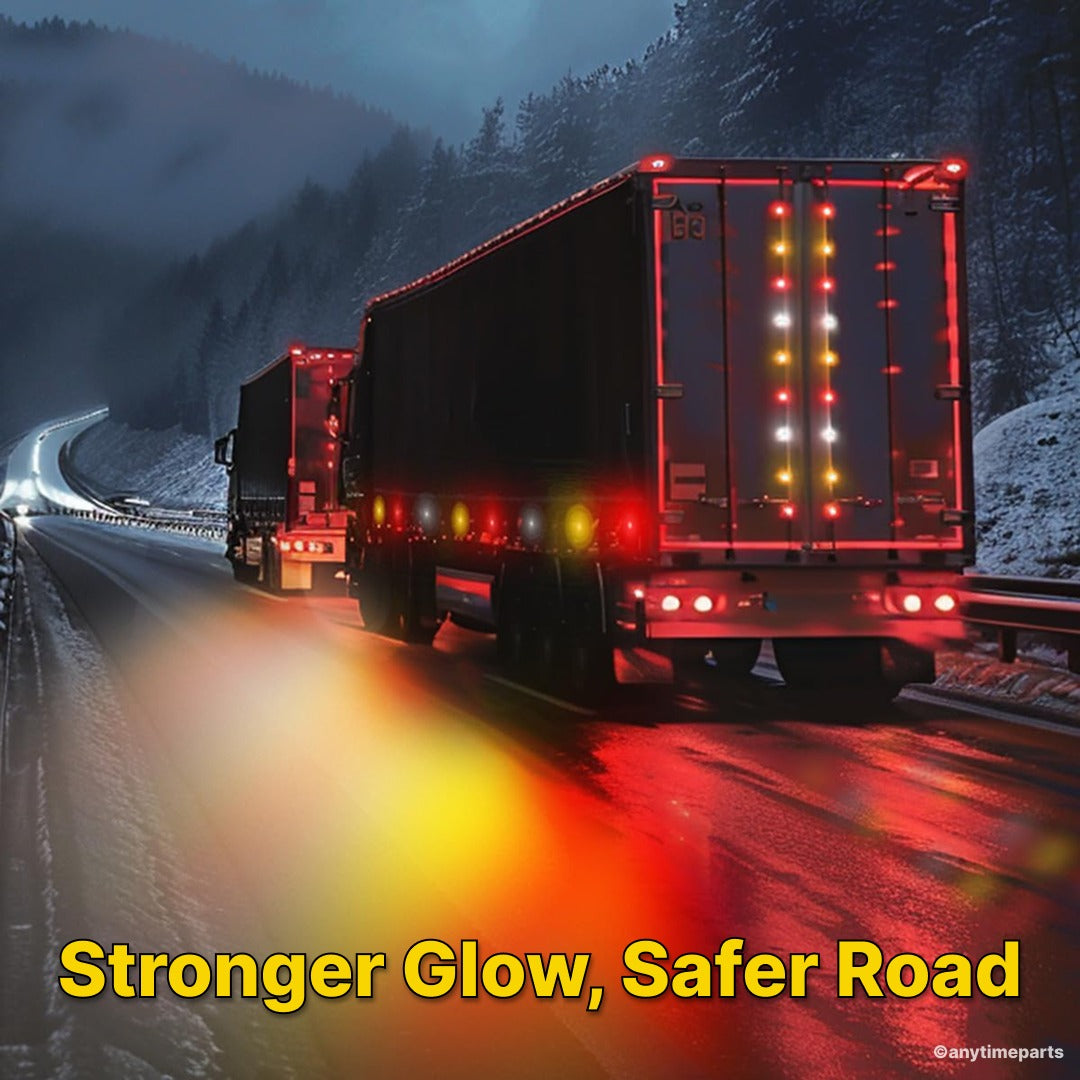 Roadvision 10-30V LED Oval Marker Lamp 60 X 37 - Amber & Red 2.5m - BR3ARL
