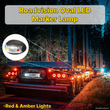 Roadvision 10-30V LED Oval Marker Lamp 60 X 37 - Amber & Red 2.5m - BR3ARL