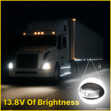 Roadvision 10-30V LED Oval Marker Lamp 60 X 37 - White 2.5m -BR3WH