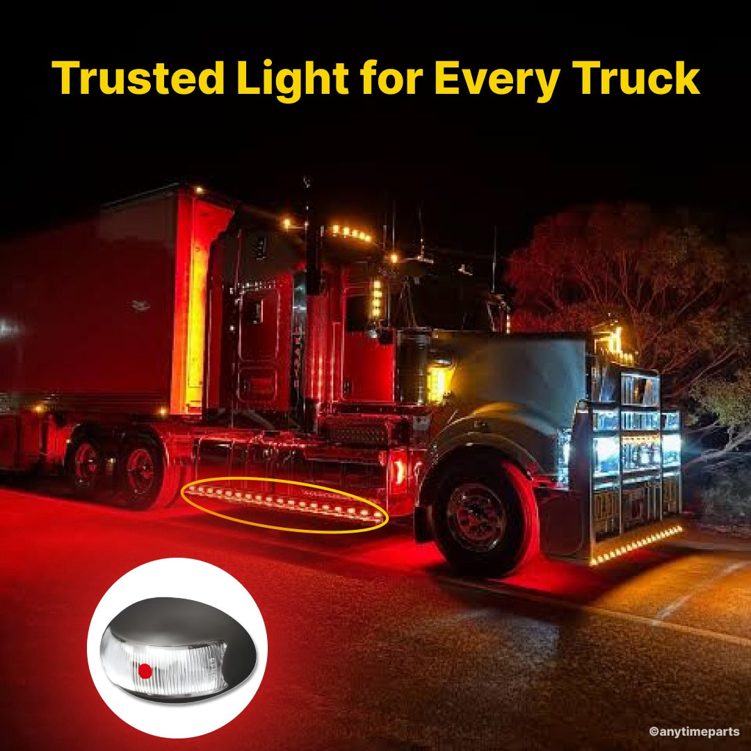 Roadvision 10-30V LED Oval Marker Lamp 60 X 37 - Red 2.5m - BR3RL
