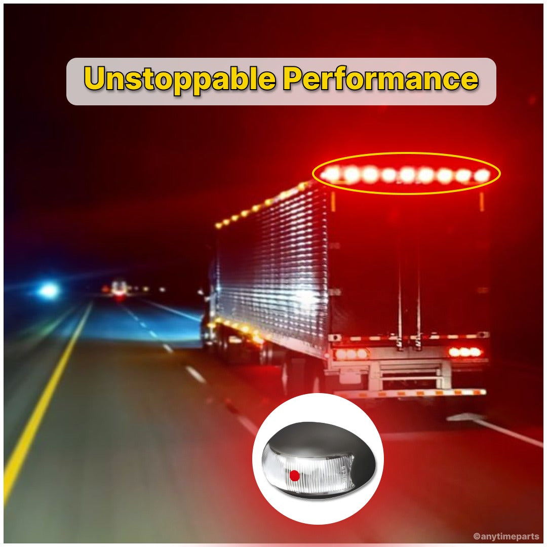 Roadvision 10-30V LED Oval Marker Lamp 60 X 37 - Red 2.5m - BR3RL
