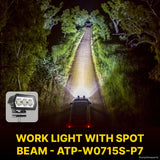 WORK LIGHT 3.5" x 2.8" WITH SPOT BEAM -  ATP-W0715S-P7