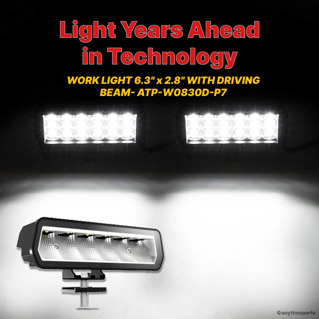 WORK LIGHT 6.3" x 2.8" WITH DRIVING BEAM- ATP-W0830D-P7