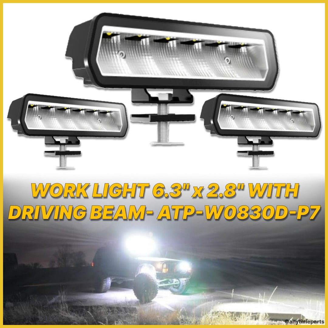 WORK LIGHT 6.3" x 2.8" WITH DRIVING BEAM- ATP-W0830D-P7