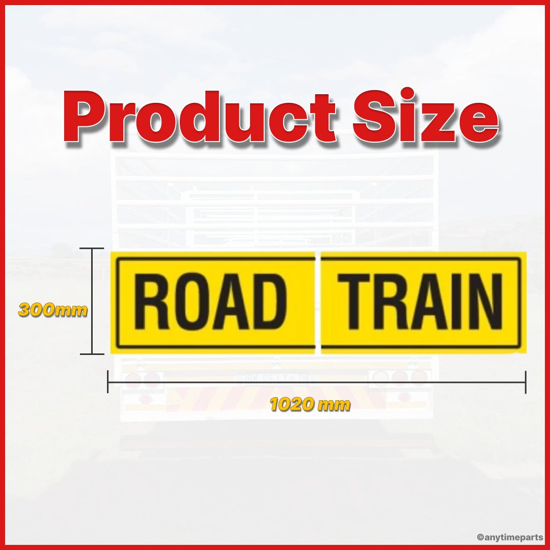 REFLECTIVE ROAD TRAIN 2 PIECE HINGED METAL SIGN 1020 X 300