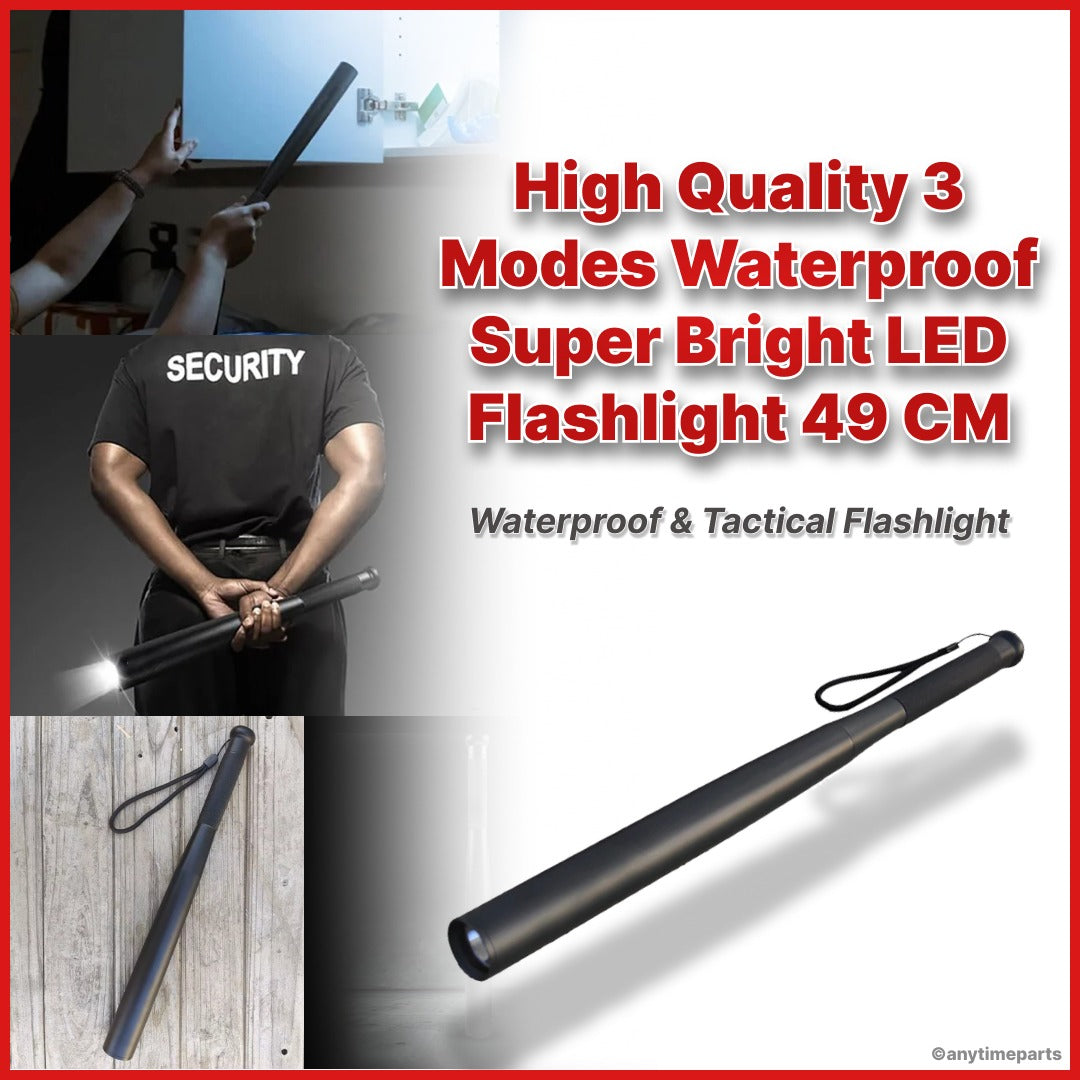 ATP High Quality Waterproof Explosion-Proof LED Flashlight Stick – 3 Modes, Super Bright, High Power Torch - 49 CM