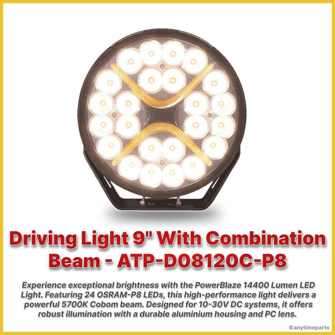 Driving Light 9" With Combination Beam - ATP-D08120C-P8