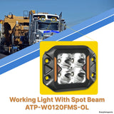 Working Light 3" With Spot Beam - ATP-W0120FMS-OL