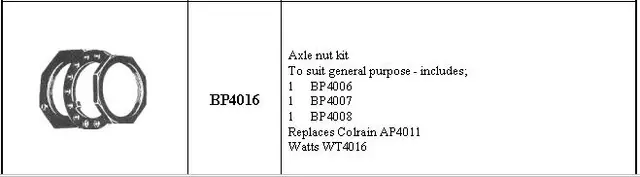 [BP4016] Axle Nut Kit 12.400 - BP4016