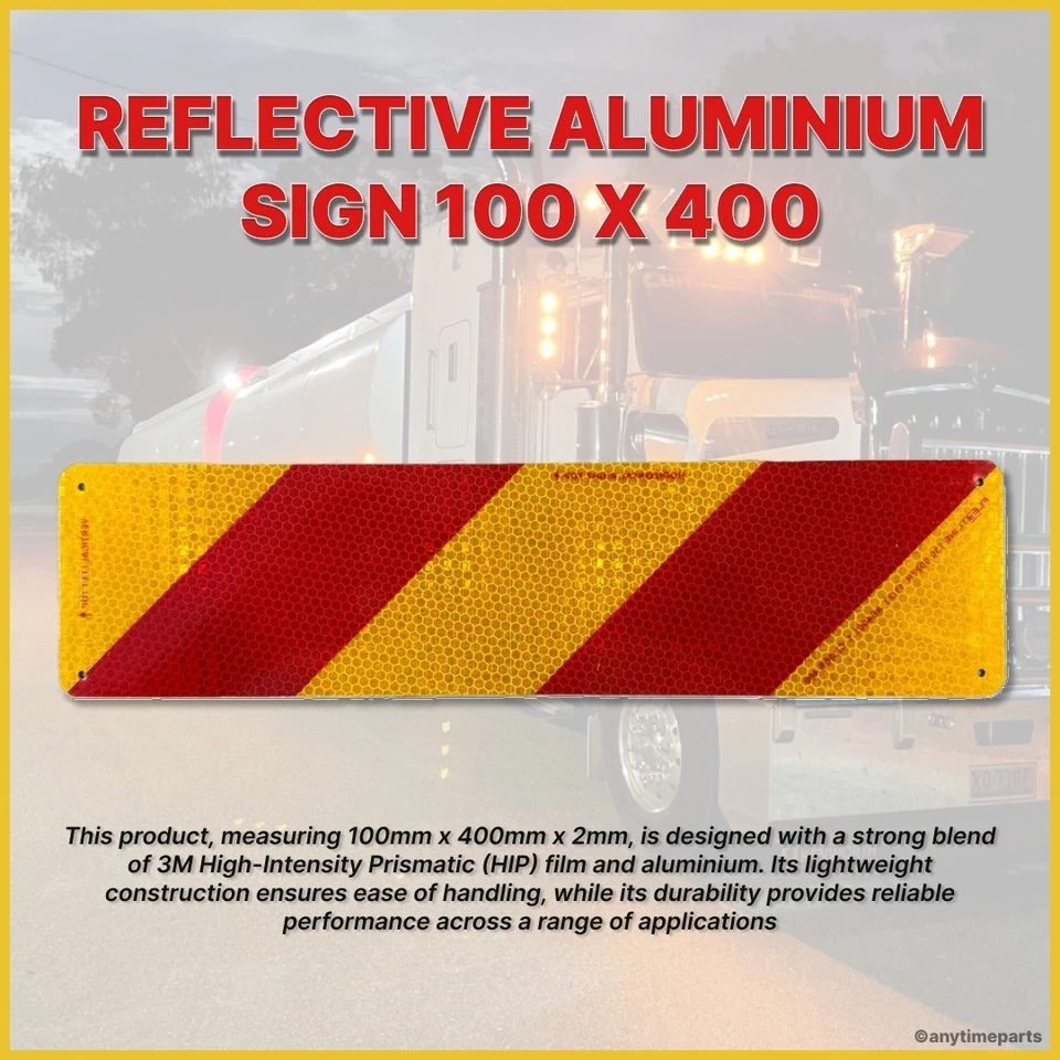 REFLECTIVE ALUMINIUM SIGN 100 X 400