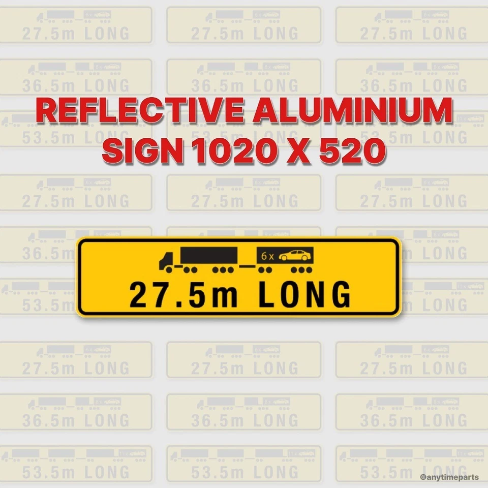 REFLECTIVE ALUMINIUM SIGN [ 27.5 M - 36.5 M - 53.5 M ] 1020 X 520 (27.5 m)