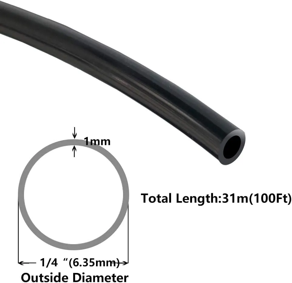 Nylon Tube Black 1/4" Od Saej844