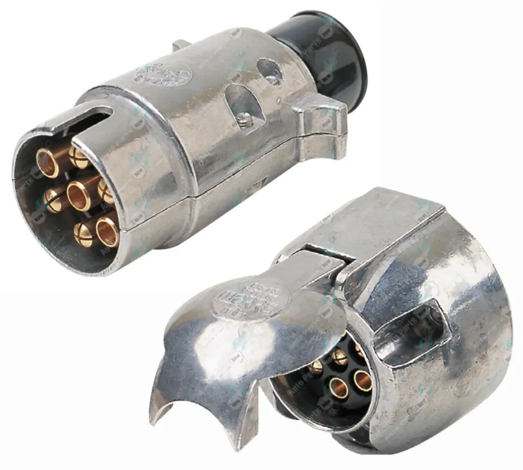 TRAILER SOCKET LARGE 7 PIN ROUND METAL MALE - 82161NA