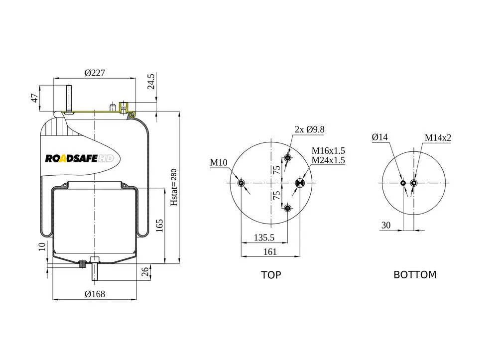 [70.0098] AIR SPRING SUSPENSION VOLVO INNER - 70.0098