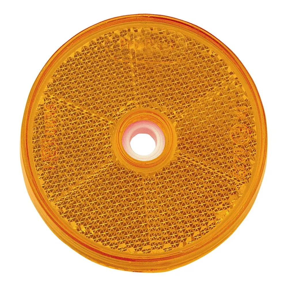 AMBER RETRO REFLECTOR 60 mm WITH CENTRAL FIXING HOLE (PAIR) - 84011BL